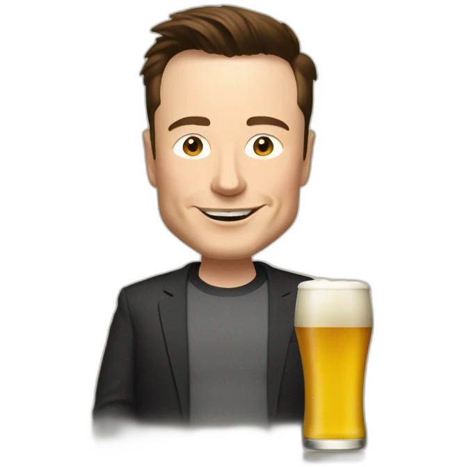 Elon musk buvant une bière emoji