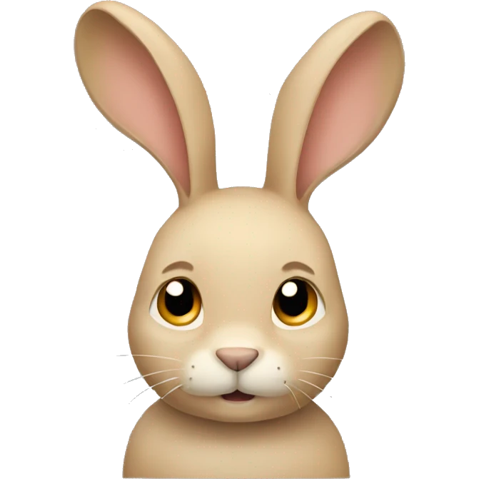 Beige rabbit with ears down emoji