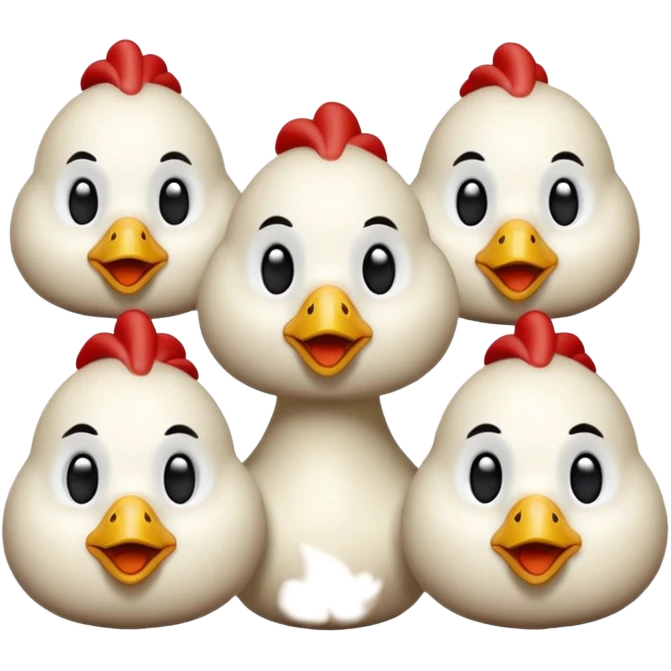 chicken 3d imoji transparen with wite color multipal  emoji