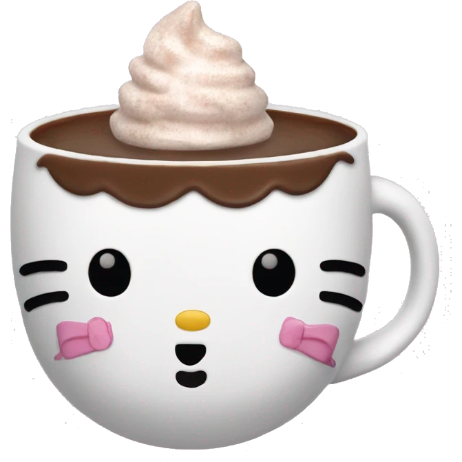 Hello kitty with hot coco mug  emoji