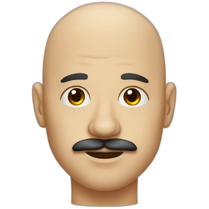 bald man with moustache and a nose ring emoji