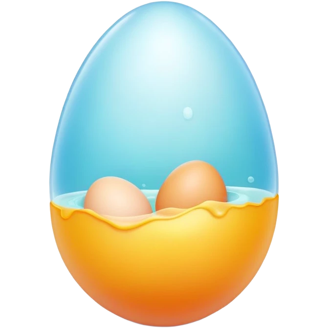 A symbolic representation of fertilization, egg and sperm meeting emoji