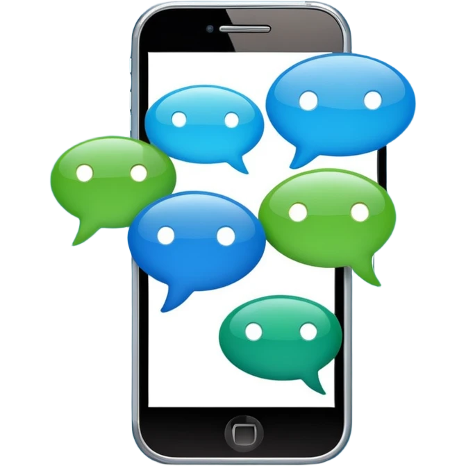 smartphone with chat bubbles emoji