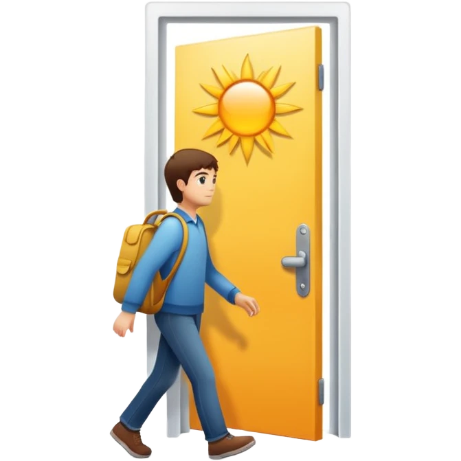 Walking out the door  emoji