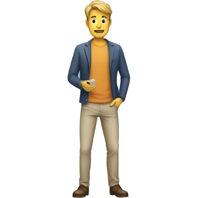 a man showing empty pockets emoji