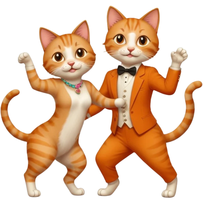 Cats couple salsa dancing  emoji