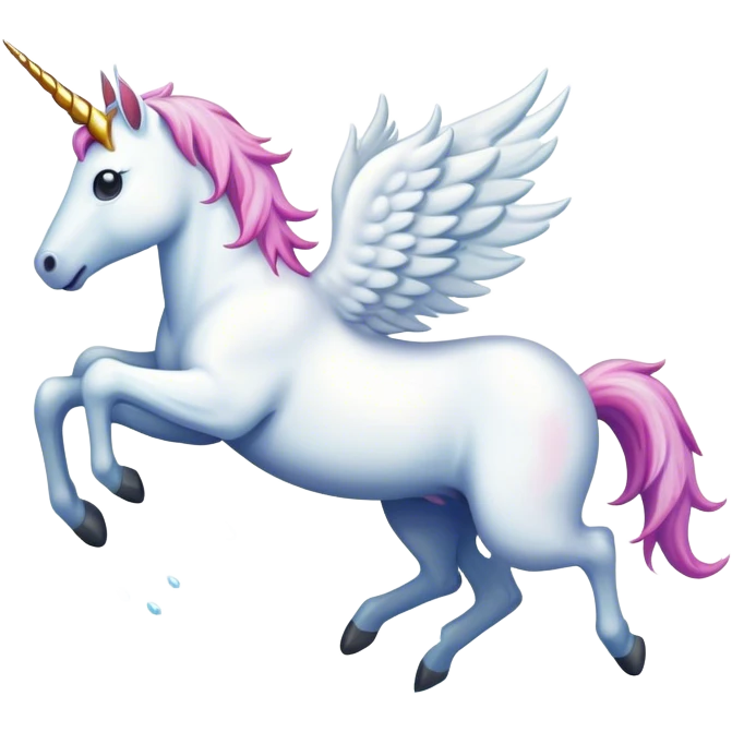 Unicorn jumping out of river emoji