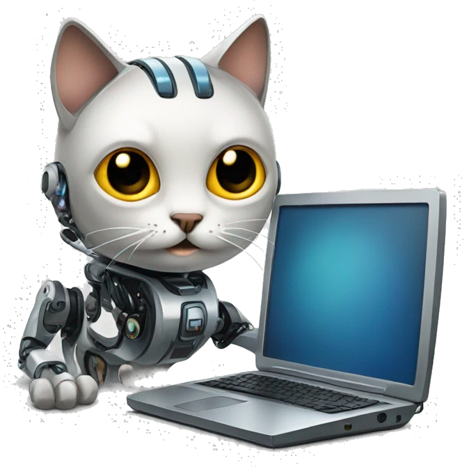 ROBOT CAT AND COMPUTER emoji