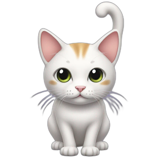 A cat with 3 legs emoji