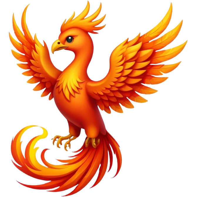 Нарисуй феникса, эмоджи должнен быть адаптивный, для телеграм emoji