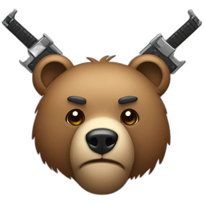 Bear face with weapons emoji