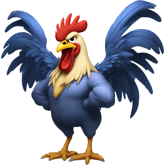Angry boxing rooster emoji