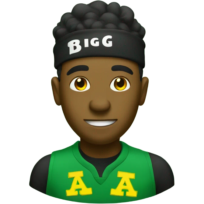 The word biggiedoo in Jamaican colors  emoji