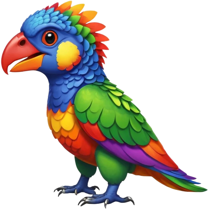 Rainbow lorikeet dinosaur emoji