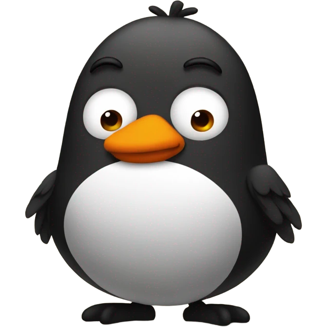 pou with crow emoji