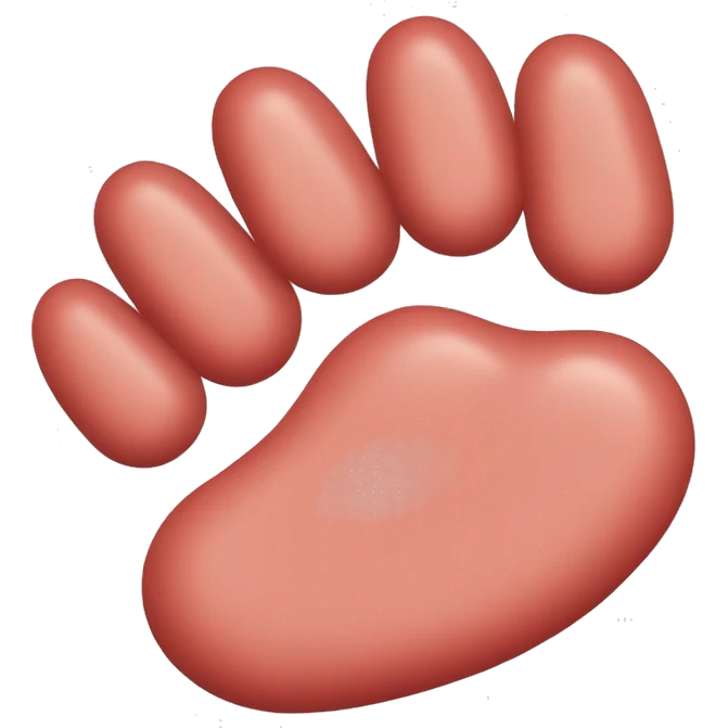 red cat paw toe beans with white base emoji
