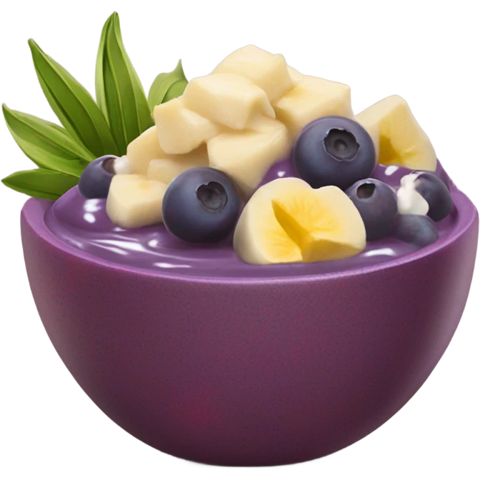 Un acai bowl con fresas y banana emoji