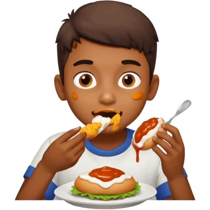 A boy eating vadapav emoji