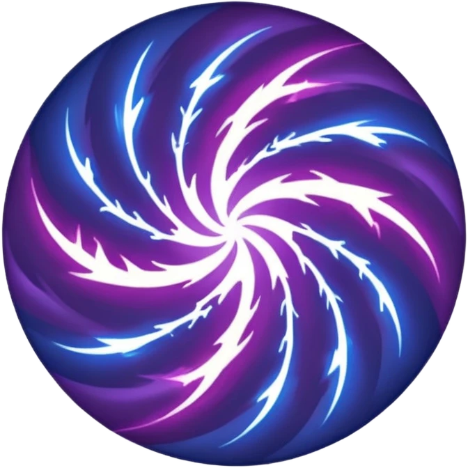 Combination of red blue lightening creating purple lightening in circle shape emoji
