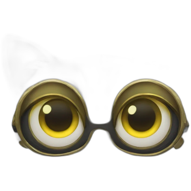 Chat blanc avec yeux jaune emoji