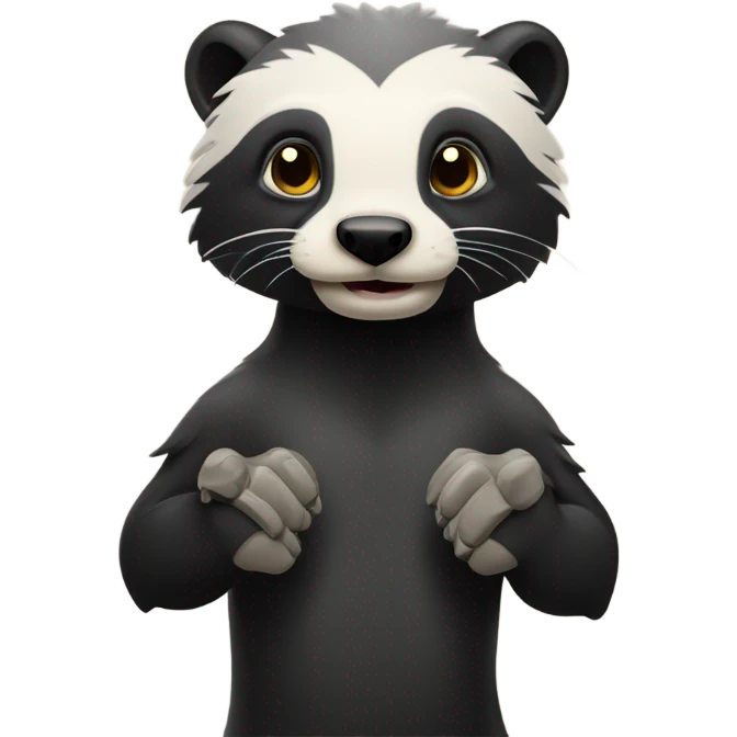Honeybadger holding up a rock on sign emoji