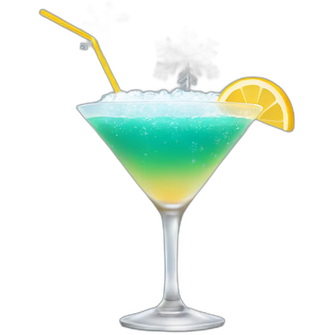Cocktail with snowflake emoji