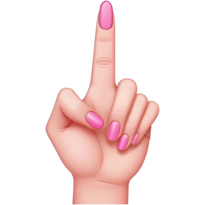 Pink middle finger emoji