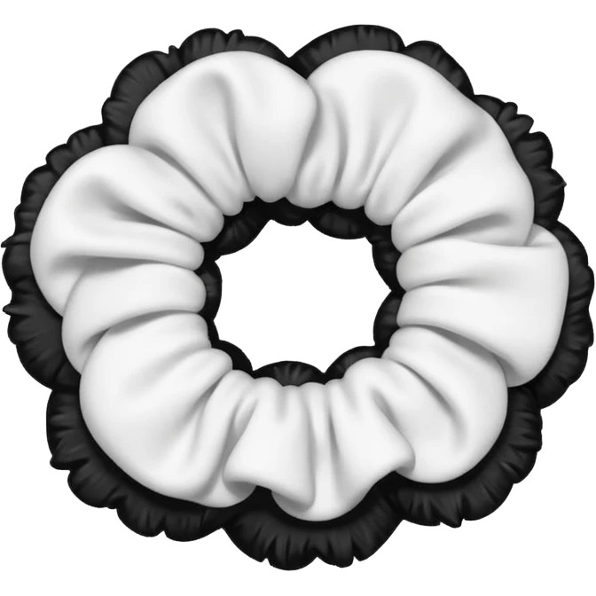 white scrunchie with fluffy texture emoji