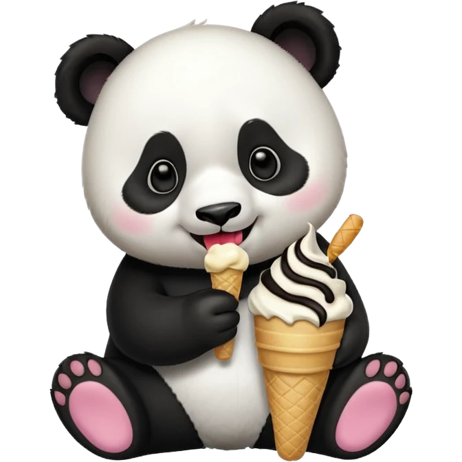 Panda eating 🍨  emoji