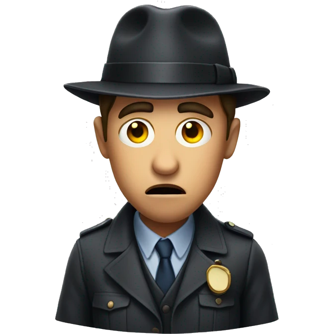 Shocked detective emoji