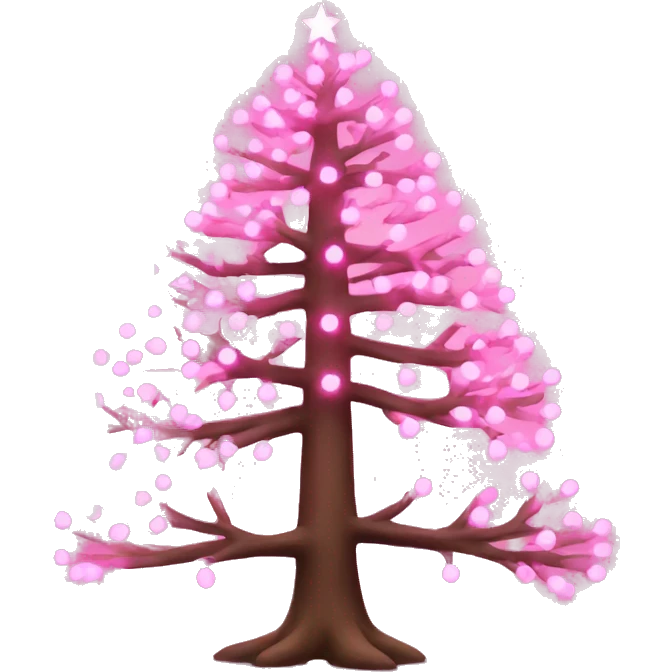 New year tree with pink lights emoji