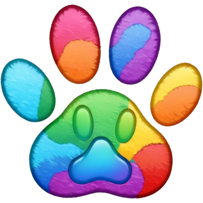Rainbow paw print emoji