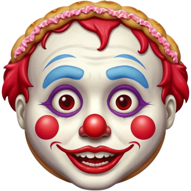 a clown face with a cherry pie emoji