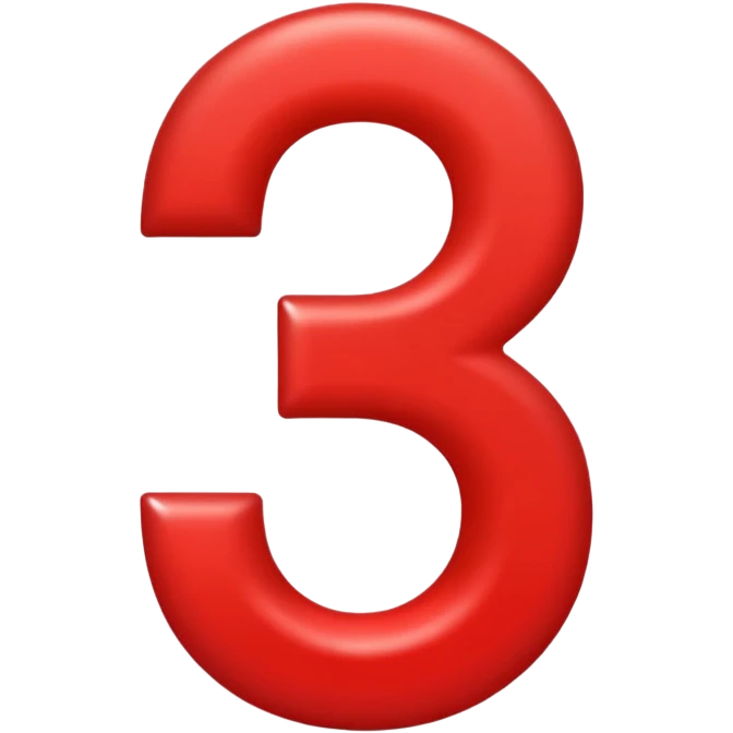 Red number "3" emoji