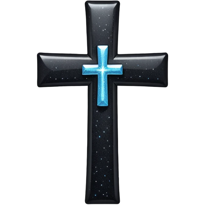  Glitter black cross emoji