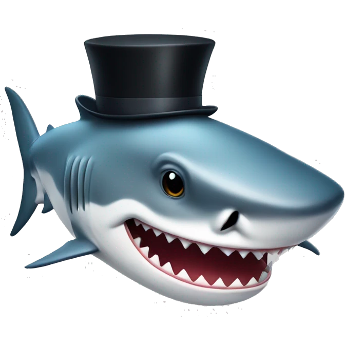 Shark with a top hat  emoji