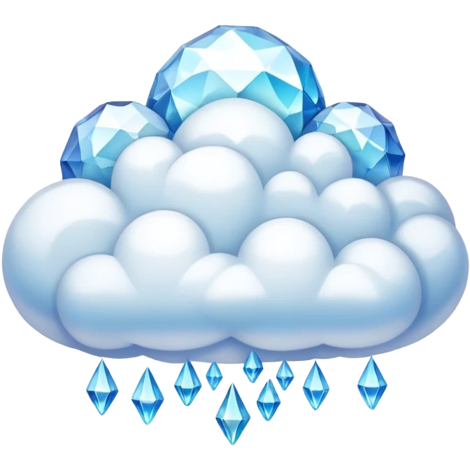 glittering crystal cloud with shiny facets floating in the sky emoji