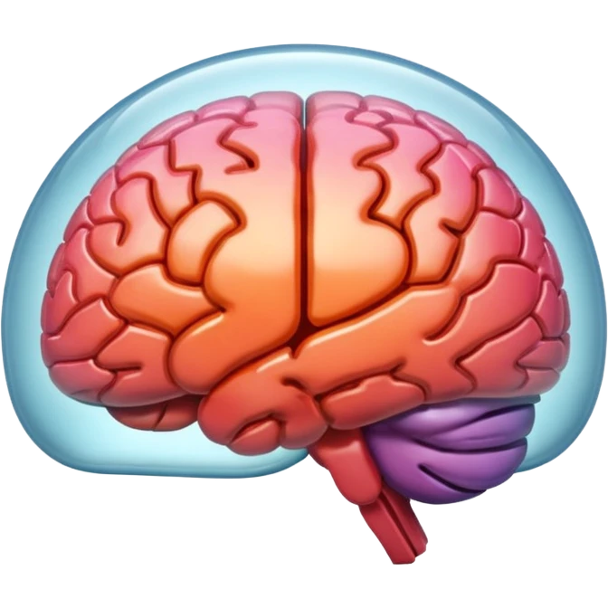 Little glass brain front view  emoji