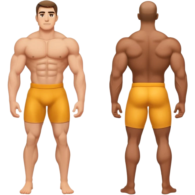 2 men connected waist to back emoji
