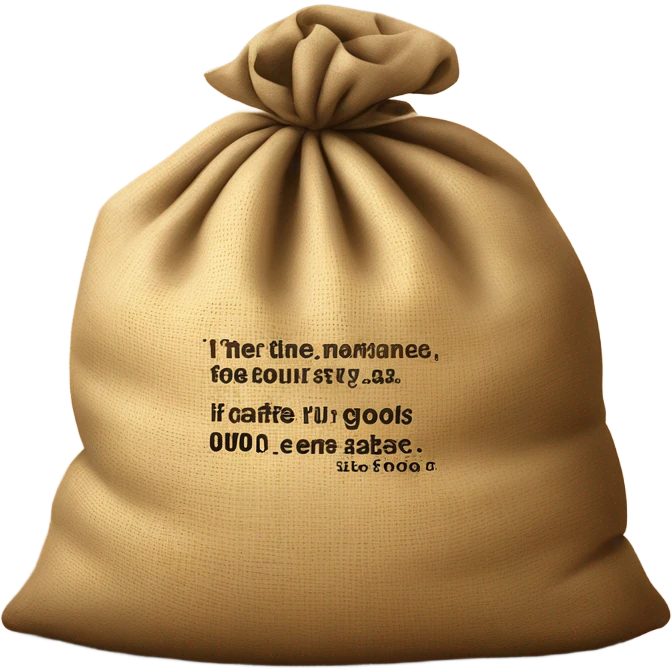 Potato sack with the words THE GOODS  emoji