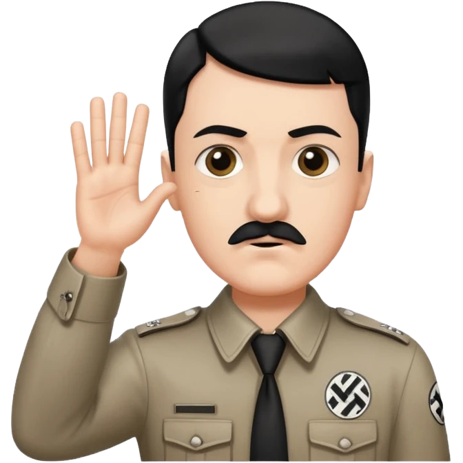 Hitler salute with nazi symbol on shirt emoji