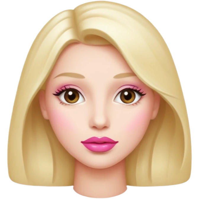 woman with shiny lip emoji