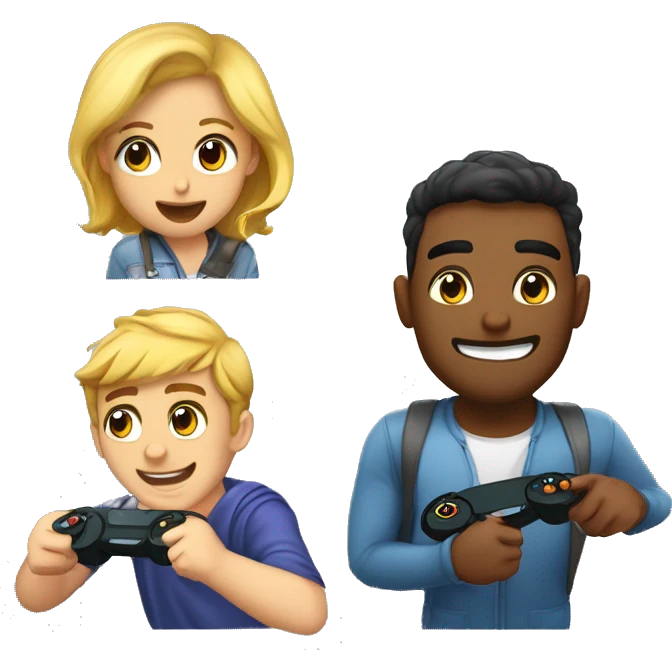 Meu namorado jogando videogame com os amigos emoji