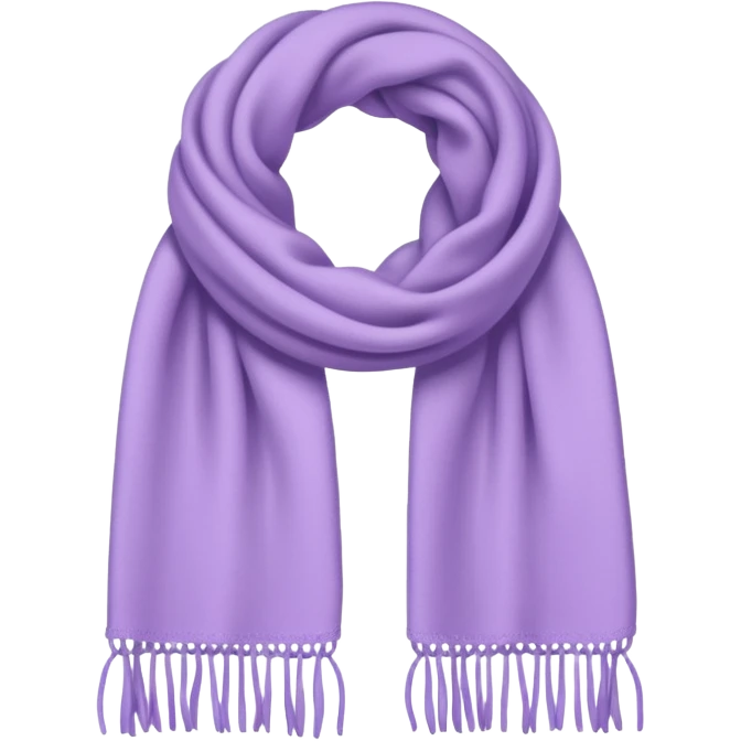 Realistic light pastel whitish purple lavender winter scarf isolated. emoji