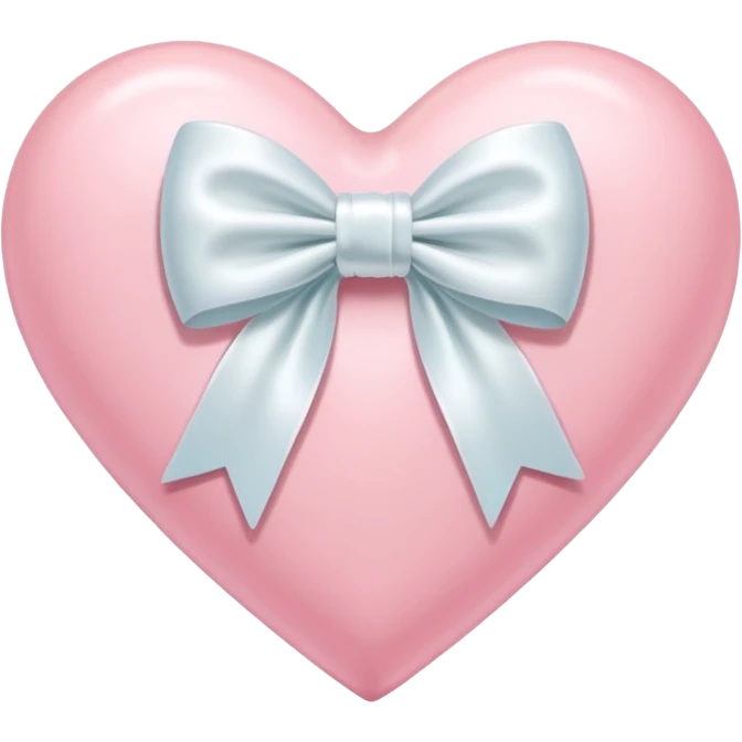 Pastel pink heart with white bow emoji