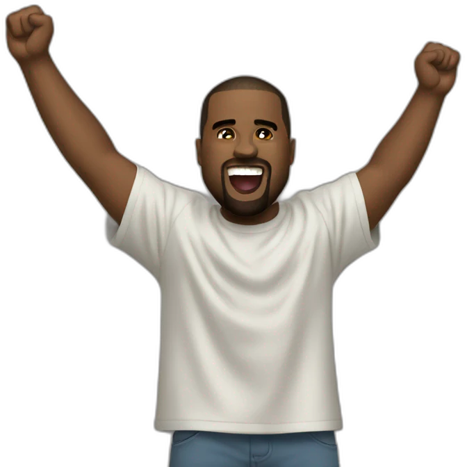 Kanye West cheering emoji