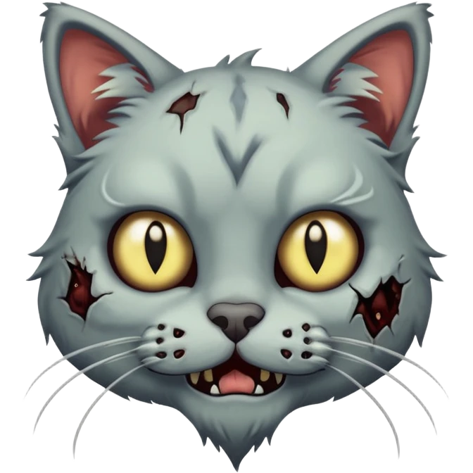 a zombie cat, still cute emoji