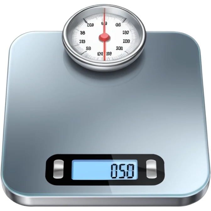 Digital weight scale with 0:00 on it emoji