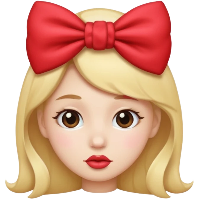 kissy face with bow emoji