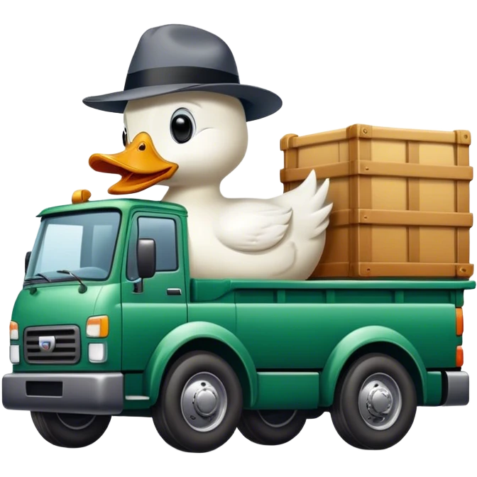 duck driving a truck emoji